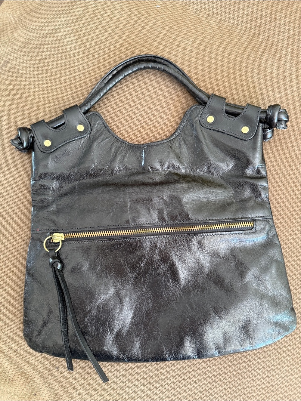Pietro Alessandro NY Black Leather Shoulder Bag / Clutch